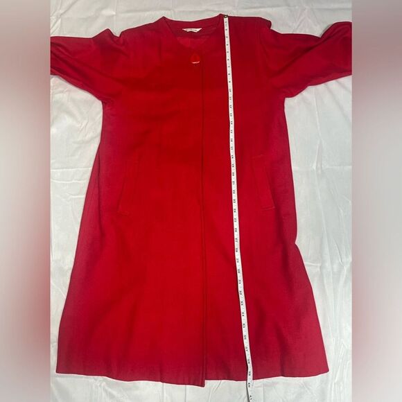 Modissa vintage wool coat womens red long button pockets large/ medium - Picture 9 of 10